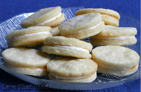 Lemon Shortbread Sandwich Cookies
