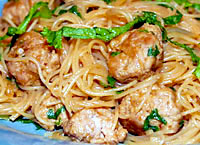 Rice Noodles with Pork and Peanut Sauce
