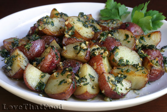 Roasted Red Potatoes with Garlic and Herbs - Brown Eyed Baker