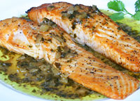 Salmon with Sweet and Sour Coriander Sauce