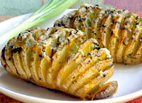 Sliced Baked Potatoes with Herbs