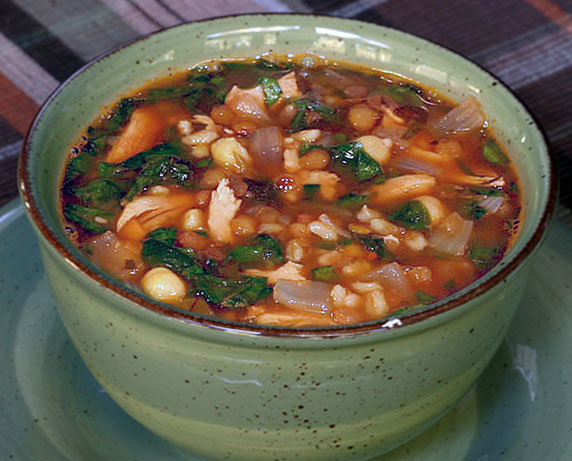 Spiced Chicken, Lentil and Barley Soup