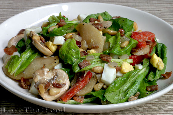 Spinach Salad with Hot Bacon Apple Dressing