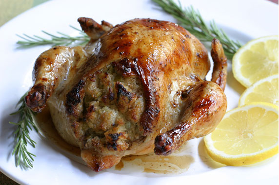 Stuffed Cornish Hens with Rosemary and Lemon