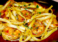 Lemon Garlic Shrimp with Fettuccine